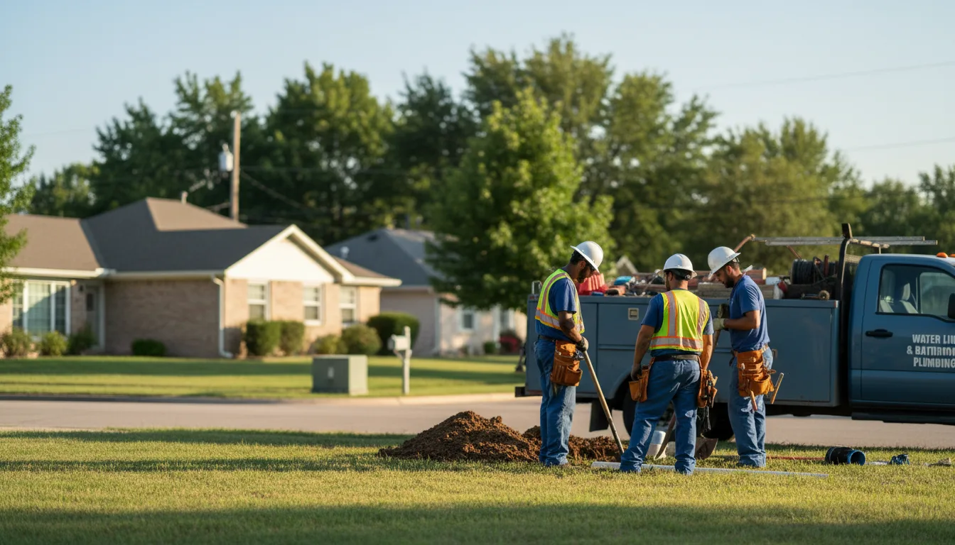 Residential water line and bathroom plumbing service in Cedar Creek, TX